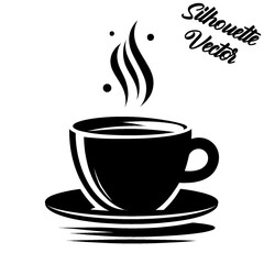 Vector silhouette of a coffee cup.