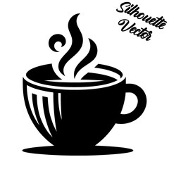 Vector silhouette of a coffee cup.