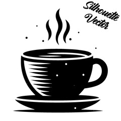 Vector silhouette of a coffee cup.