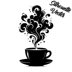 Vector silhouette of a coffee cup.