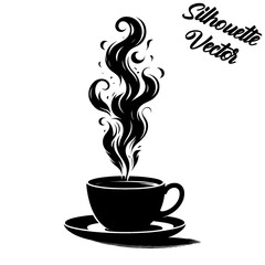 Vector silhouette of a coffee cup.