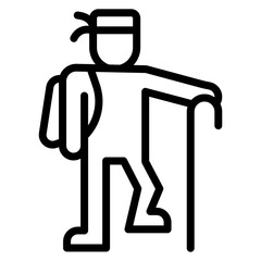 Hiking icon vector image. Can be used for Retirement.