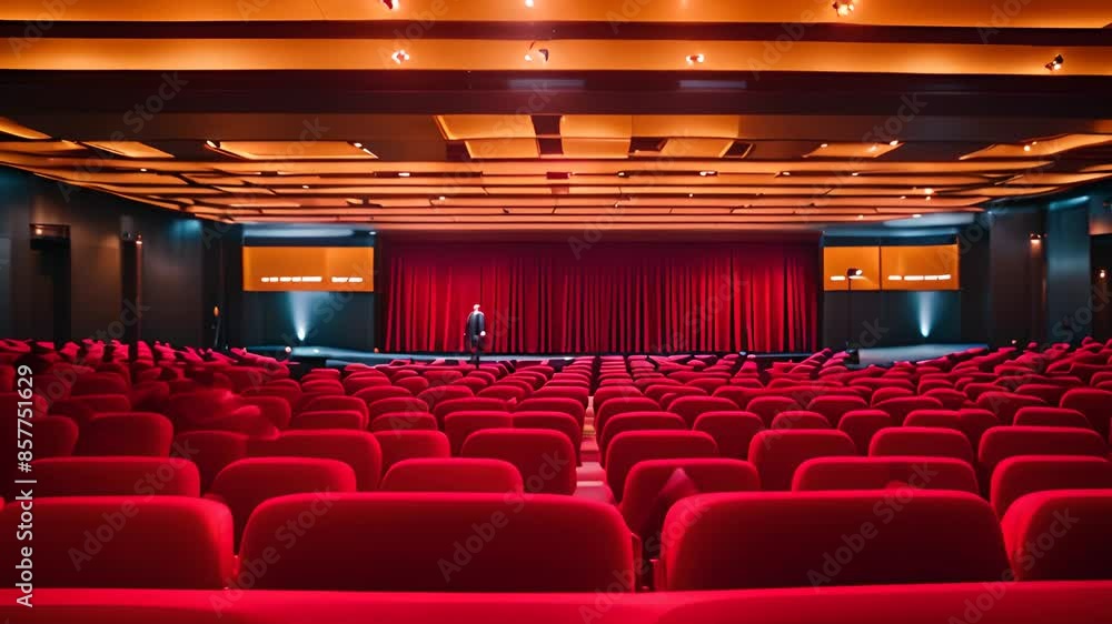 Poster empty theater seats before a show generative ai