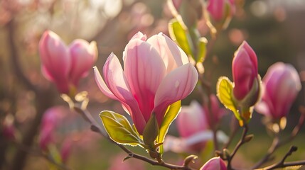 Fototapeta premium Blooming magnolia in springtime
