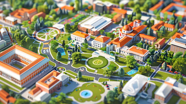 Comprehensive and Detailed University Campus Map Highlighting Important Landmarks, Facilities, and Infrastructure