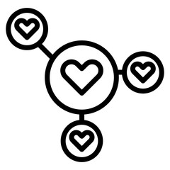 Romance Hub icon vector image. Can be used for Dating App.