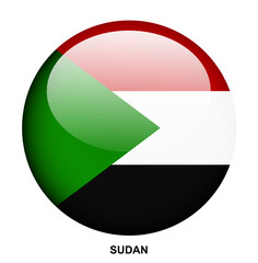 Fototapeta premium SUDAN flag button on white background