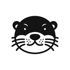 Sleek Seafarer Sea Otter Silhouette Vector Illustration in Black and White