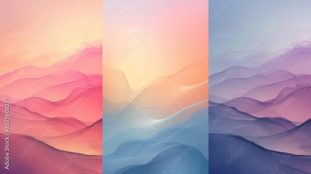 Aufkleber gradient backgrounds soft colors: an illustration featuring gradient backgrounds in soft colors