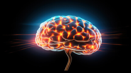 Experience an immersive journey through the intricate brain anatomy with dynamic neural activity patterns and dramatic lighting effects.