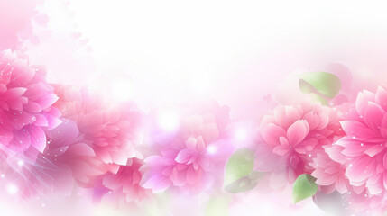 Fototapeta premium Stunning Spring Floral Greeting Card featuring Pink and Green Abstract Pattern.