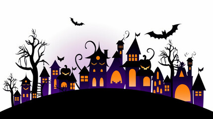 Vibrant Halloween frame and party banner template for October festivities.
