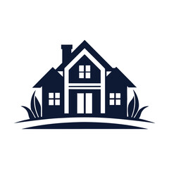 Luxury vector logo icon silhouette illustration white background.