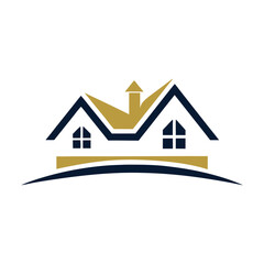 Luxury vector logo icon silhouette illustration white background.