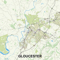 Obraz premium Gloucester, United Kingdom map poster art