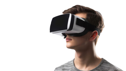 Virtual Reality Headset Technology VR Simulation metaverse hololens Experience Visualization Matrix isolated background