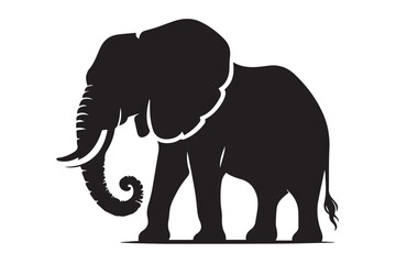 Obraz premium Minimalist Elephant Silhouette Illustration