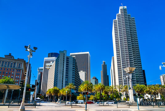 Modern architecture of San Francisco at Embarcadero Plaza - California, United States