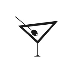 Cocktail glass icon on white background.