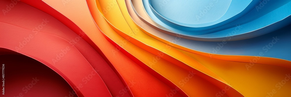 Poster close up of a mesmerizing array of swirling, intermingling hues on a paper background, creating a dy