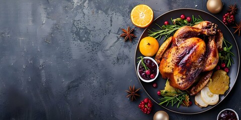 Thanksgiving turkey with homemade sides for a traditional holiday meal. Concept Thanksgiving Dinner, Turkey Recipe, Homemade Sides, Traditional Meal, Holiday Cooking