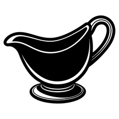 Sauce boat icon vector silhouette illustration.