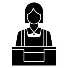 Cashier icon silhouette vector illustration.