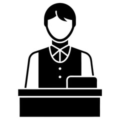 Cashier icon silhouette vector illustration.