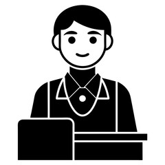 Cashier icon silhouette vector illustration.