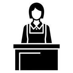 Cashier icon silhouette vector illustration.