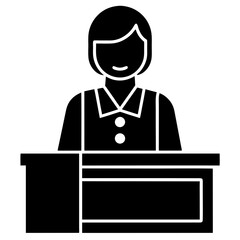 Cashier icon silhouette vector illustration.