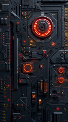 Fototapeta premium electronic circuit board dark background