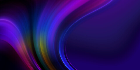 Obraz premium Modern colorful flow poster. Wave Liquid shape in black color background. Art design for your design project