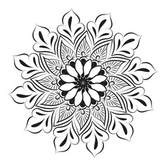 Mandala design for coloring page. Circular pattern in form of mandala for henna, mehndi, tattoo, decoration.