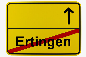 Illustration eines Ortsausgangsschildes von Ertingen in Baden-Württemberg	