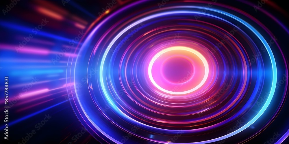 Aufkleber neon patterns on abstract technology background captivate with hypnotic allure. concept neon pattern