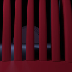 red curtain with curtains