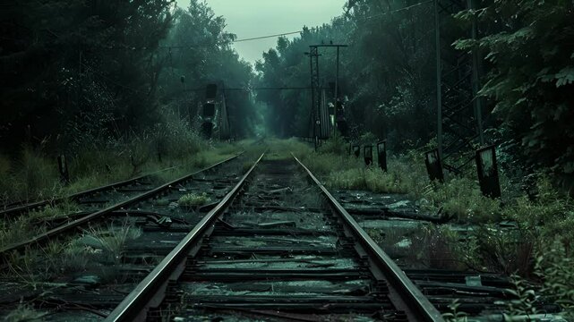 The abandoned tracks are always clear of any debris or overgrowth as the phantom train passes through leaving a trail of unnatural silence in its wake.