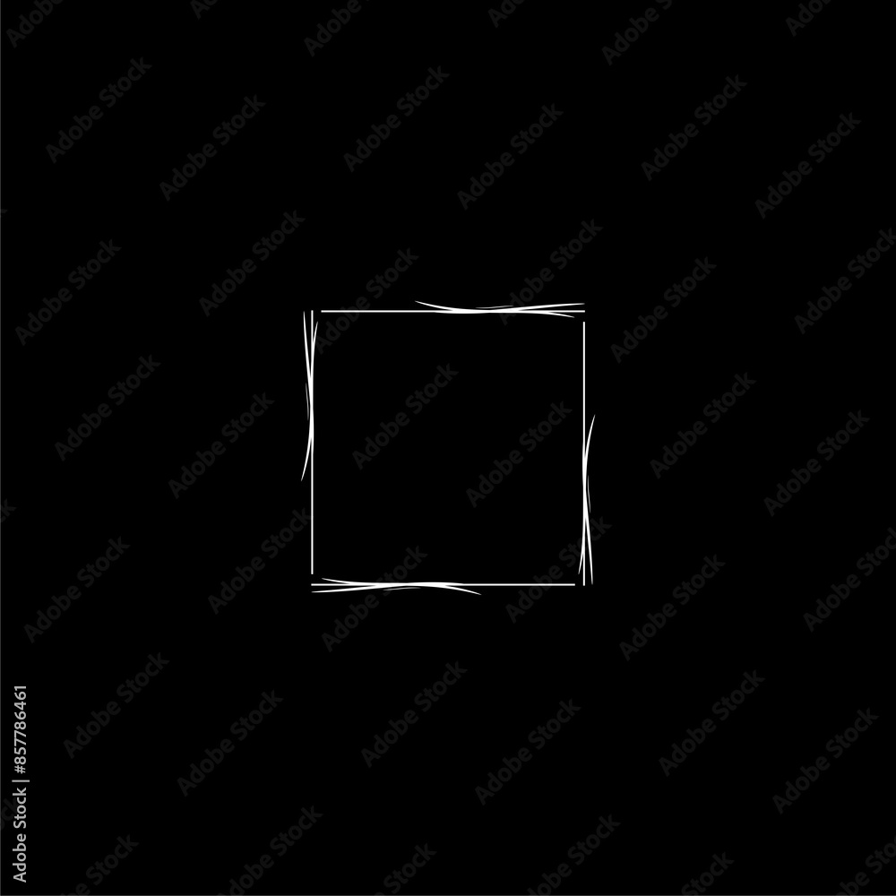 Poster simple decorative line border frame icon isolated on dark background
