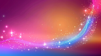 Obraz premium Abstract colorful magical background with glimmering magic starry trail on colorful gradient background copy space for text