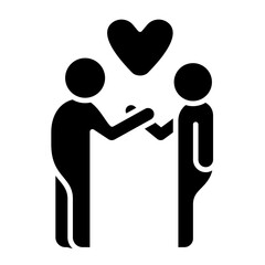 man and person with heart