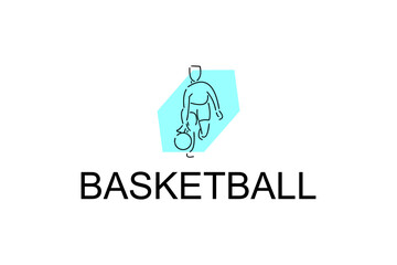 Basketball sport vector line icon. sport pictogram, vector illustration.