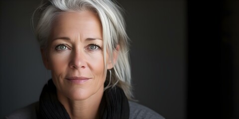 Portrait of woman in her 50s with autoimmune disease looking fatigued. Concept Portrait, Woman, 50s, Autoimmune disease, Fatigued
