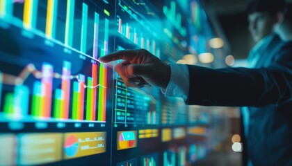 Businessman analyzing finance report with colleagues, financial planning concept in hq photo