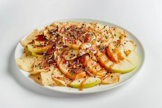 Tempting Caramel Apple Nachos with Creamy Lemon Cream Cheese