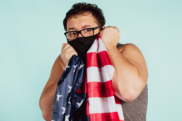 A man cares about his health. Retro style.