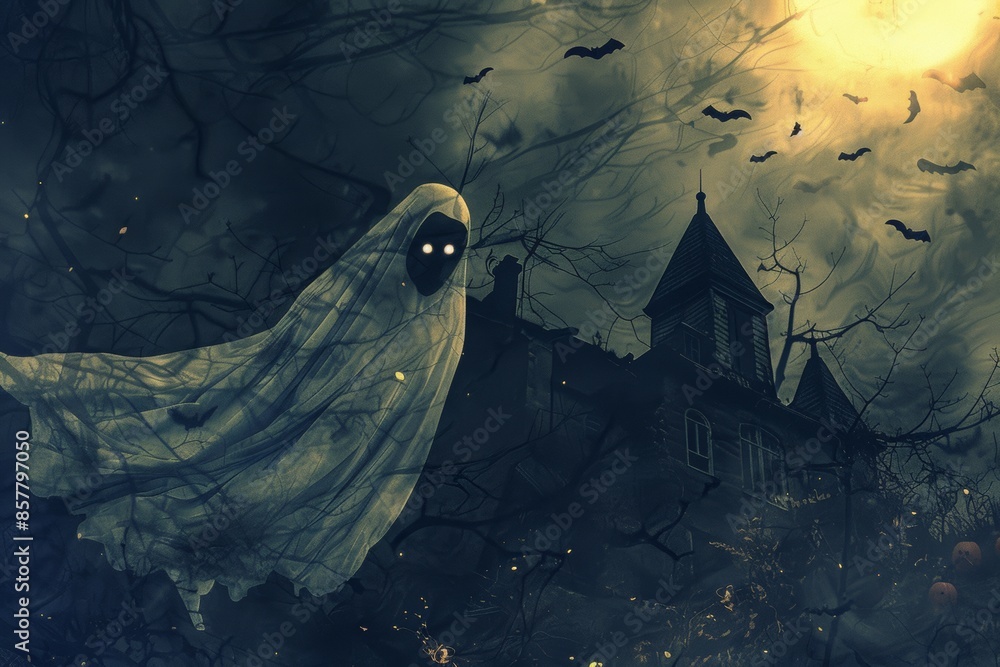 Wall mural ghostly halloween texture background