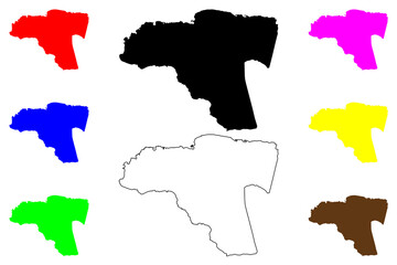 Cornwall County (Counties of Jamaica) map vector illustration, scribble sketch Cornwall map