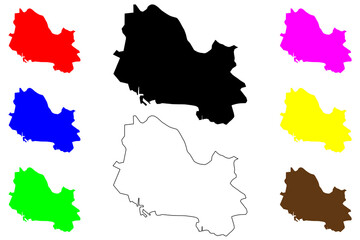 Saint Andrew Parish (Parishes of Jamaica, Surrey County) map vector illustration, scribble sketch St Andrew map