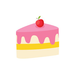 Yummy birthday cake slice piece